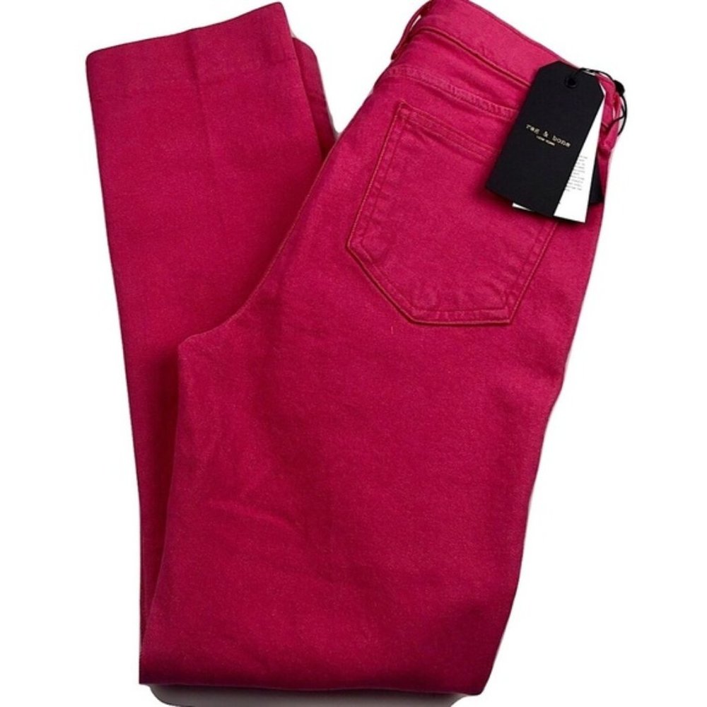 NWT Rag & Bone Pink Skinny Ankle Jeans Women 26x27 - Picture 2 of 8